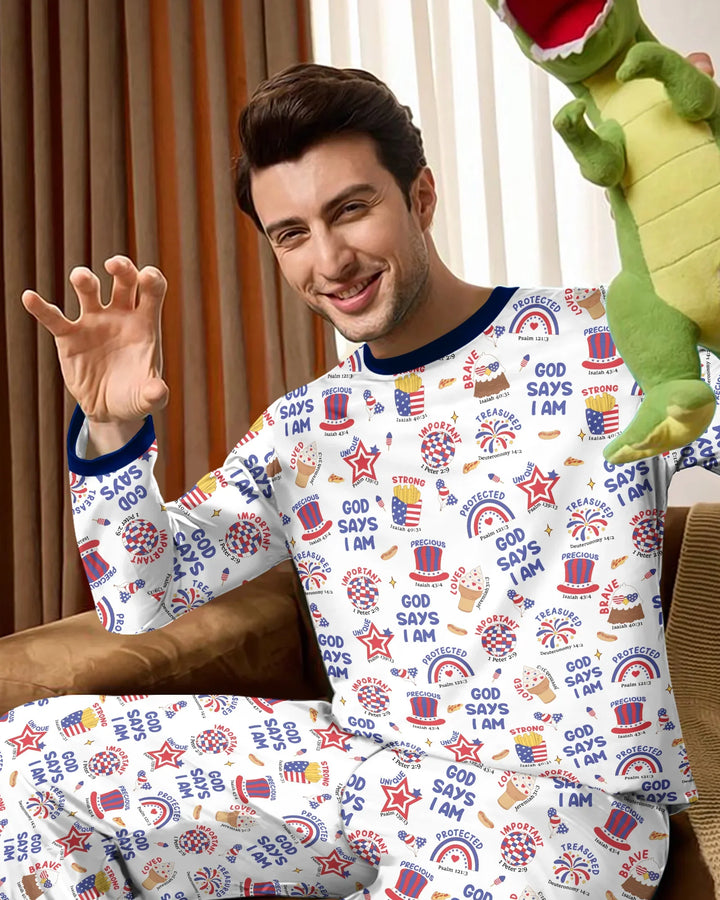 God Says I Am - America 250th Anniversary Men's Pajama Set