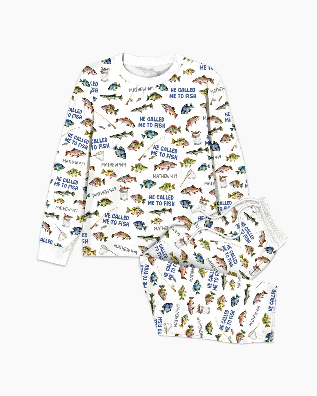 He Called Me To Fish Daddy & Me Matching Men's Pajama Set