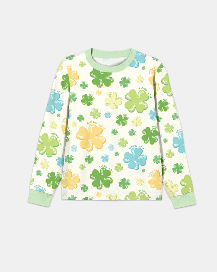 Shamrocks Print St. Patrick's Day Men's Pajama Set