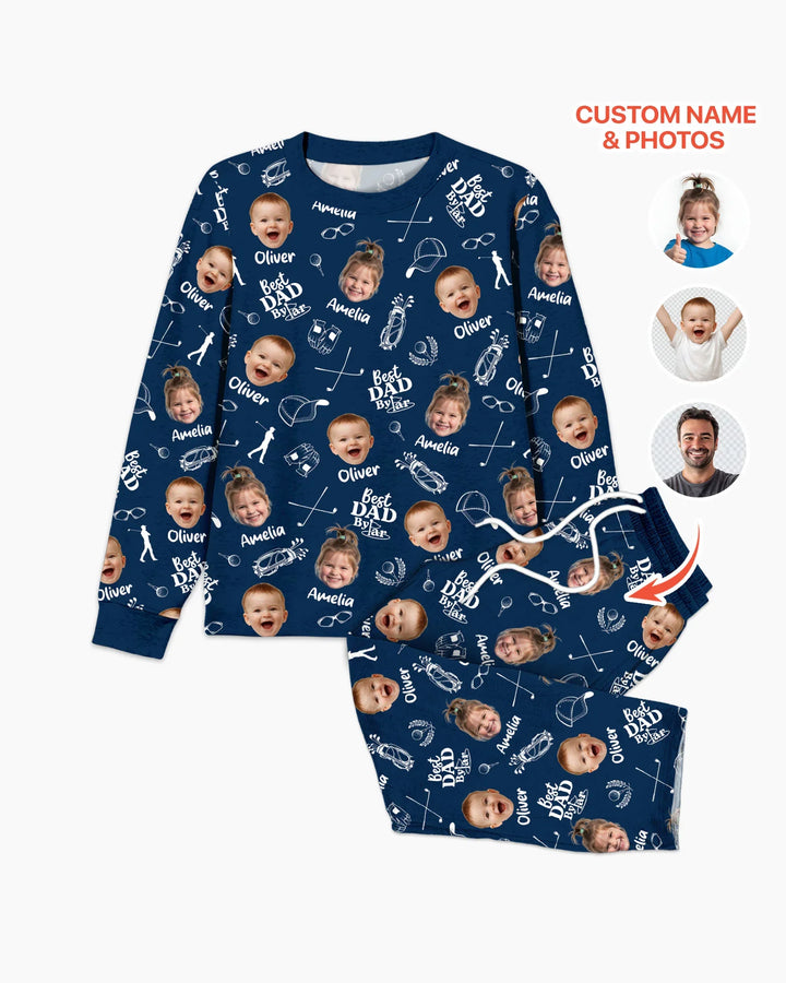 Custom Photo Best Dad By Par Bamboo Men's Pajama Set