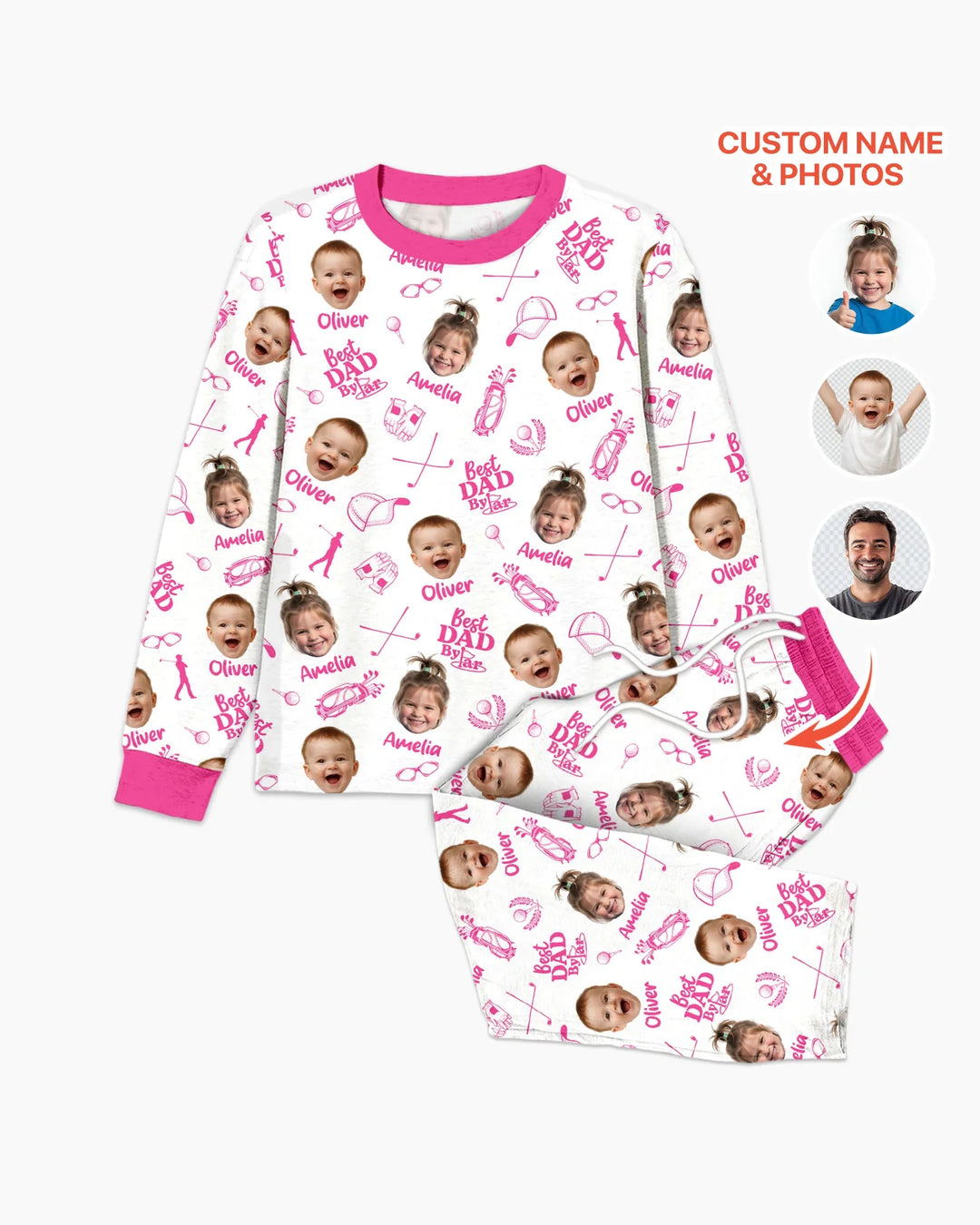 Custom Photo Best Dad By Par Bamboo Men's Pajama Set