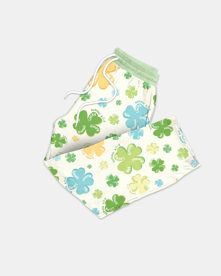 Shamrocks Print St. Patrick's Day Men's Pajama Set