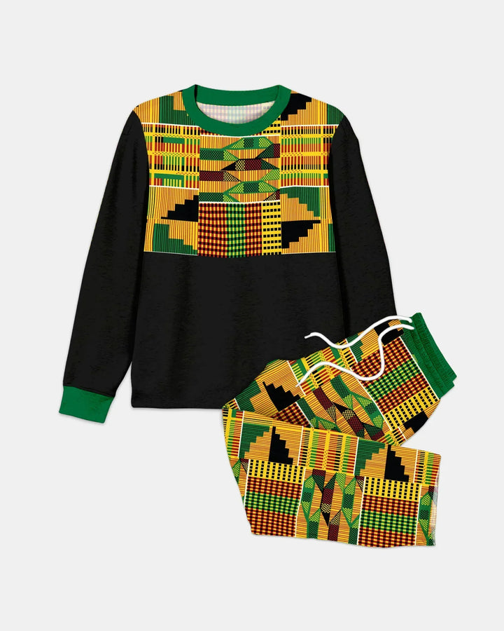 Kente Vibes Family Matching Bamboo Men's Pajama Set
