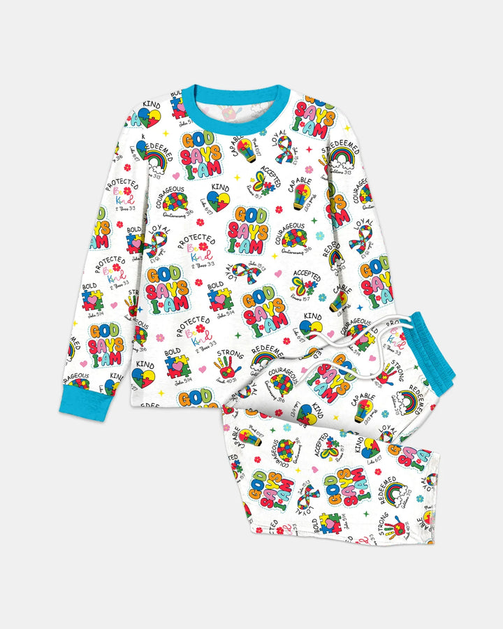 God Says I Am Autism Awareness Men's Pajama Set