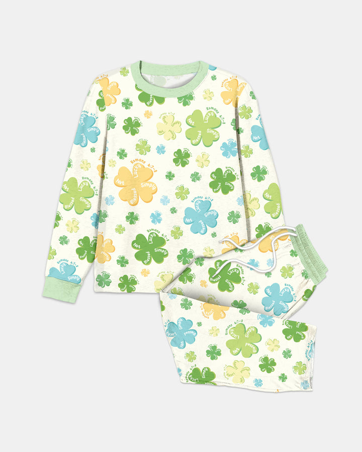 Shamrocks Print St. Patrick's Day Men's Pajama Set