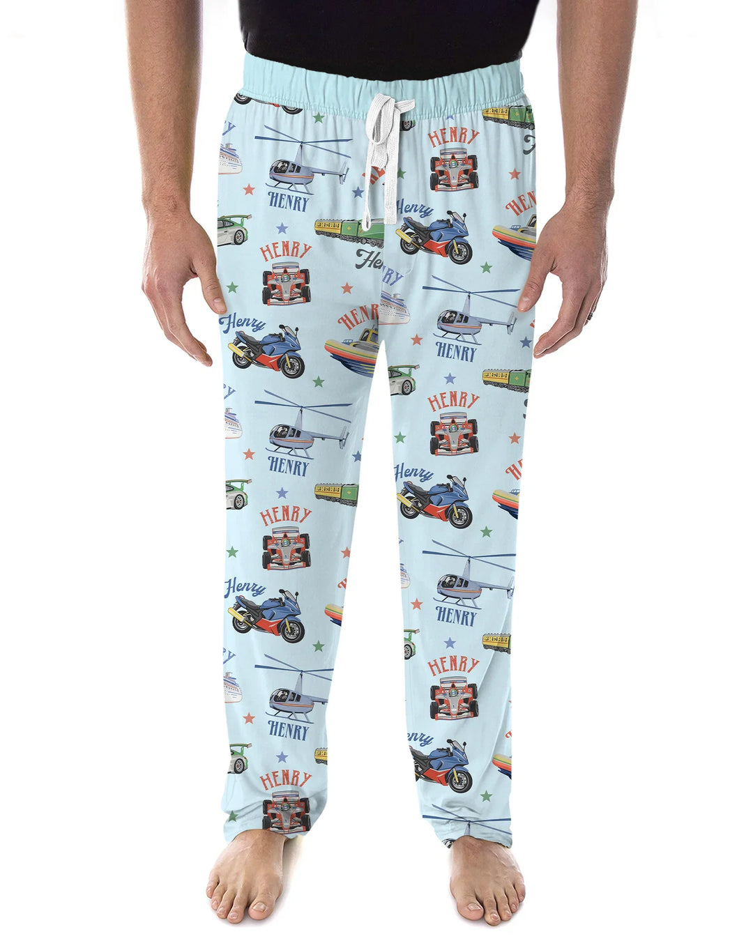 Conjunto de pijama de bambú para hombre a juego de padre e hijo con nombre personalizado Fast Lane
