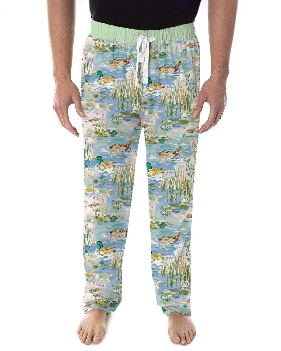 Watercolor Mallard Duck Bamboo Men's Pajama Set