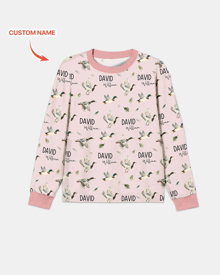 Custom Name Mallard Duck Bamboo Men's Pajama Set