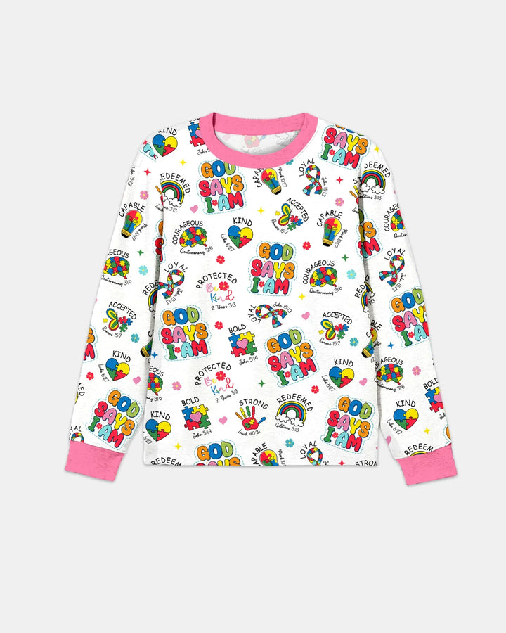God Says I Am Autism Awareness Men's Pajama Set
