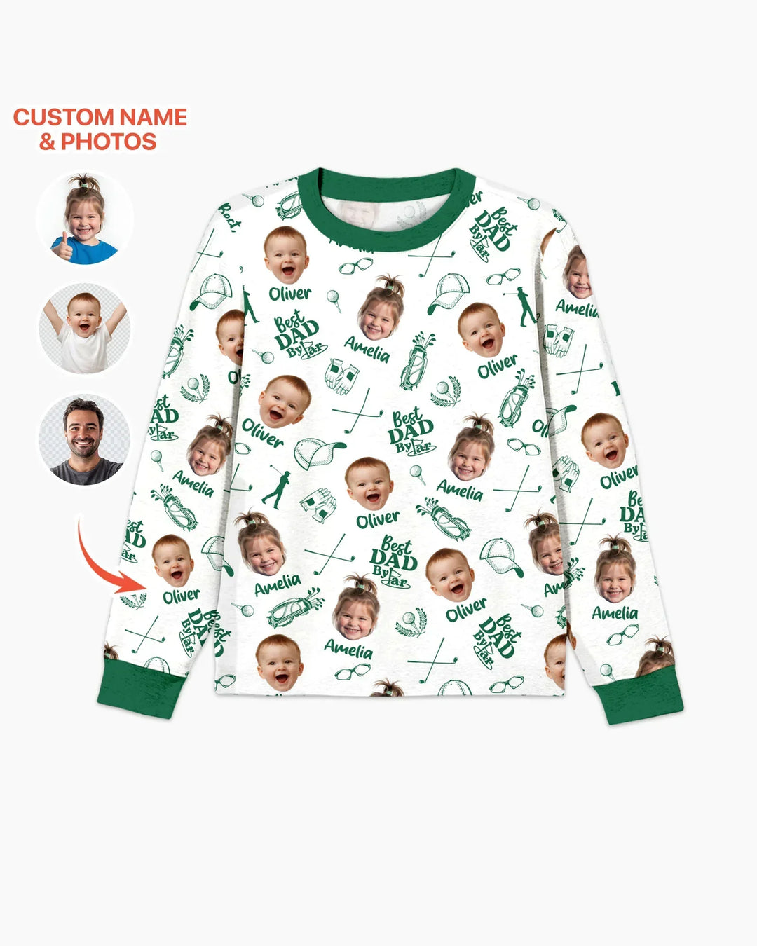 Custom Photo Best Dad By Par Bamboo Men's Pajama Set