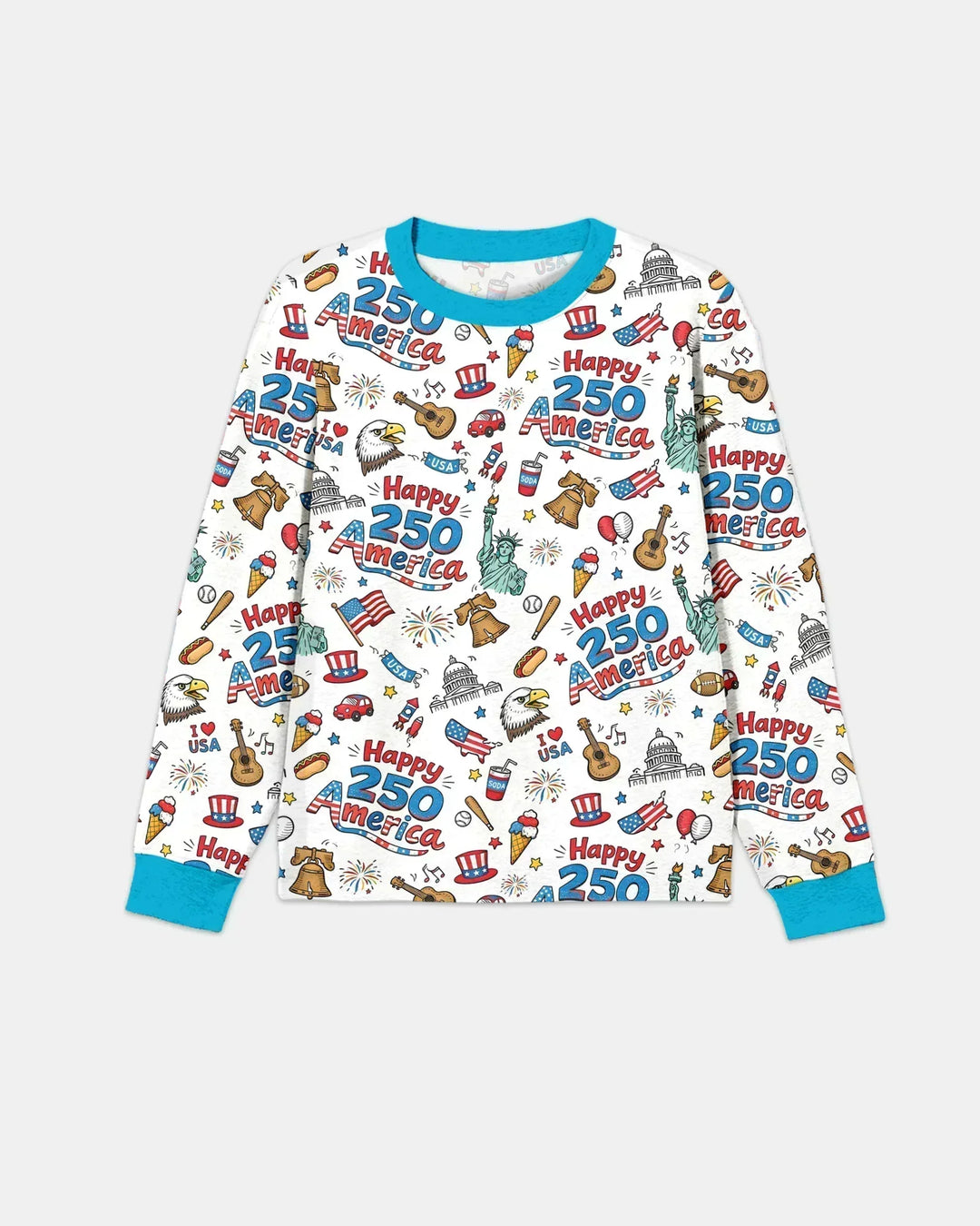 Happy 250 America I love USA Bamboo Men's Pajama Set