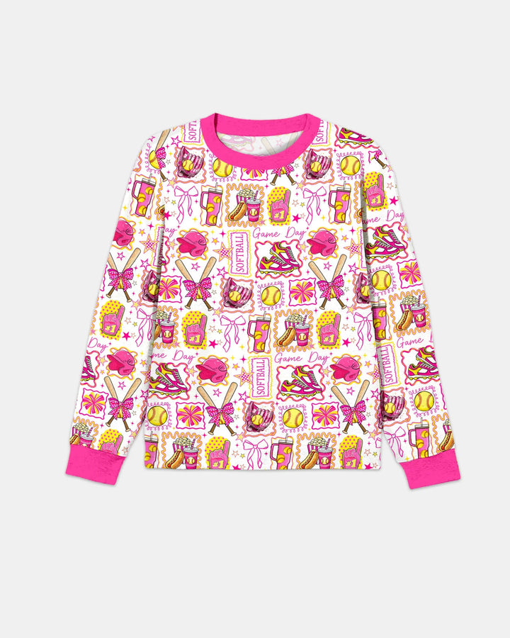 Conjunto de pijama de bambú para hombre de Pink Softball Game Day