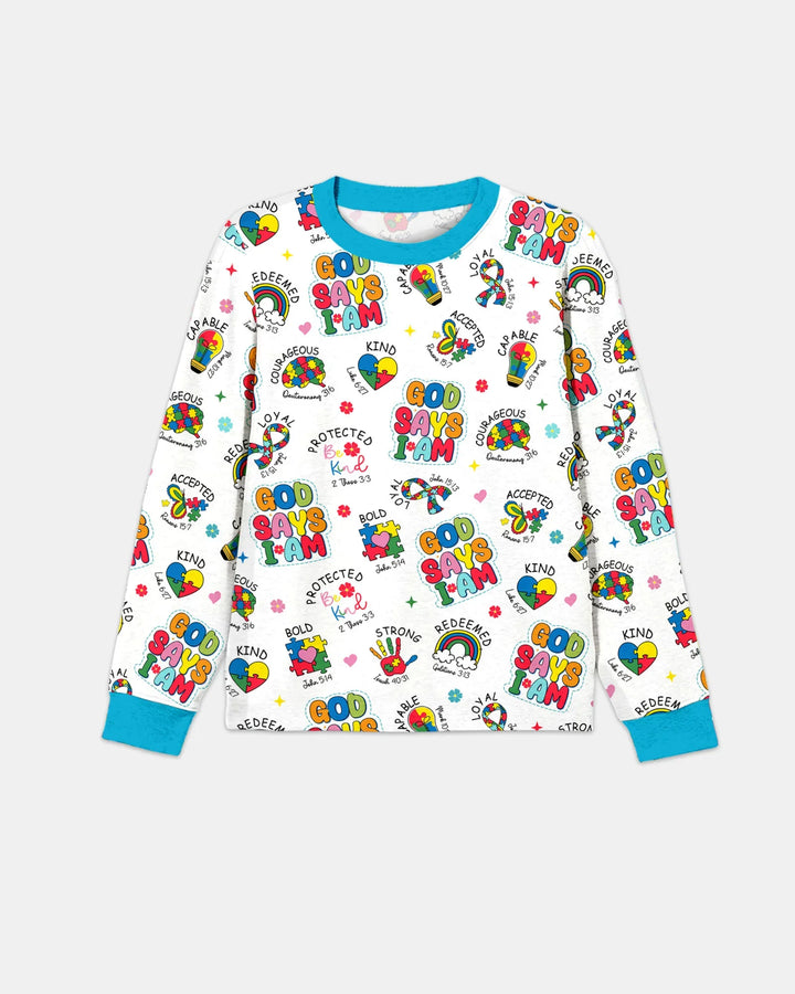 God Says I Am Autism Awareness Men's Pajama Set