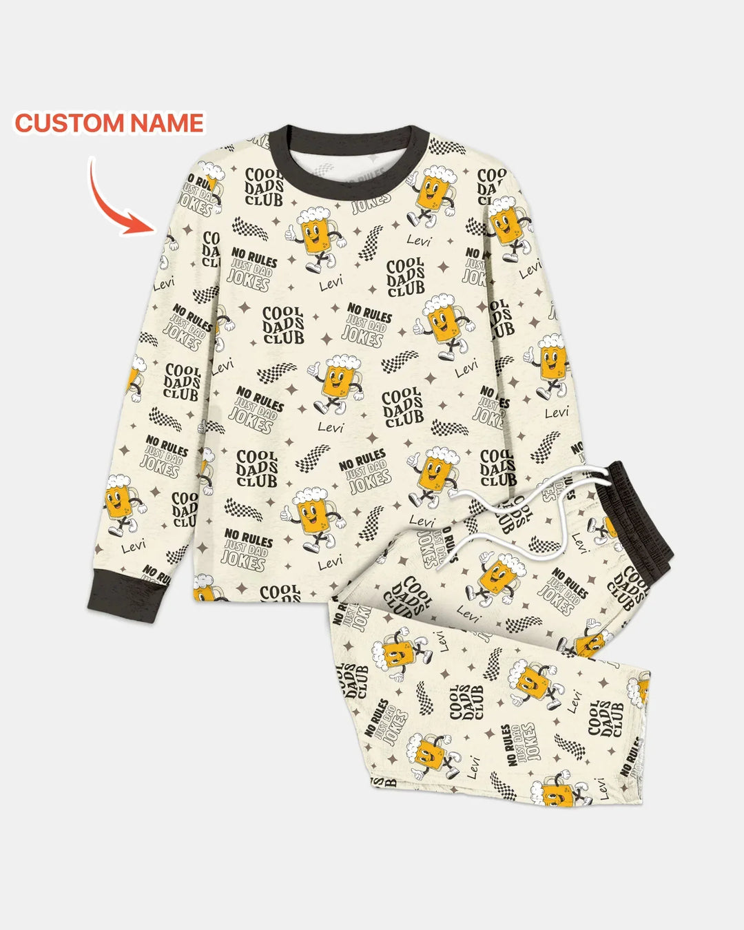 Custom Name Cool Club Daddy & Me Matching Bamboo Men's Pajama Set