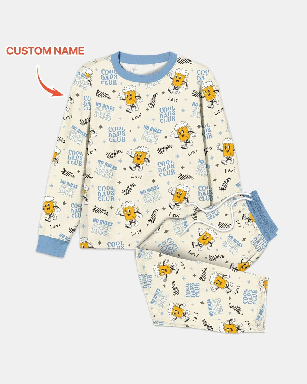 Custom Name Cool Club Daddy & Me Matching Bamboo Men's Pajama Set