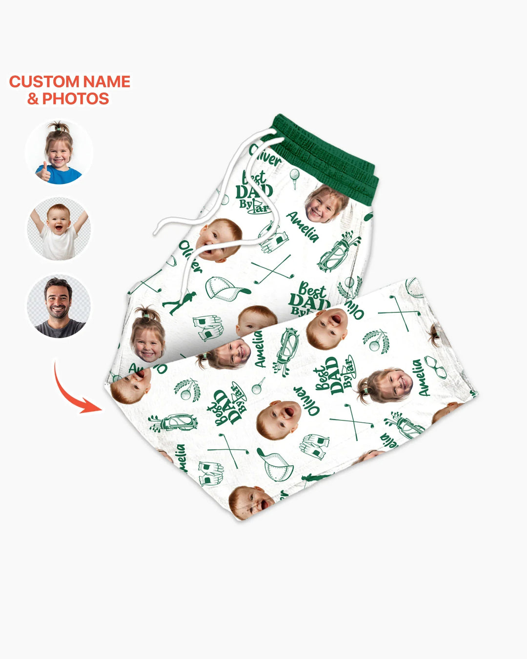 Custom Photo Best Dad By Par Bamboo Men's Pajama Set