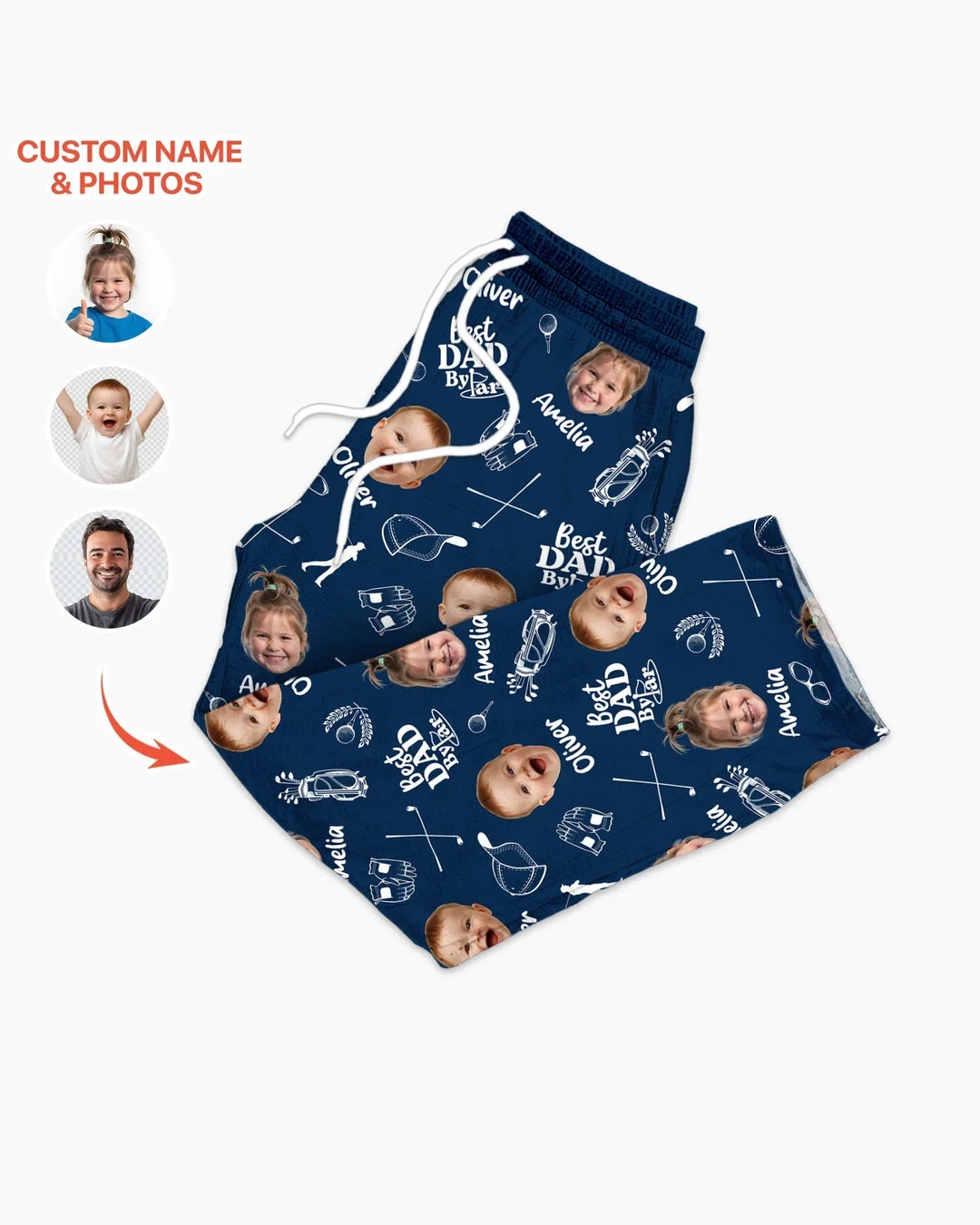 Custom Photo Best Dad By Par Bamboo Men's Pajama Set