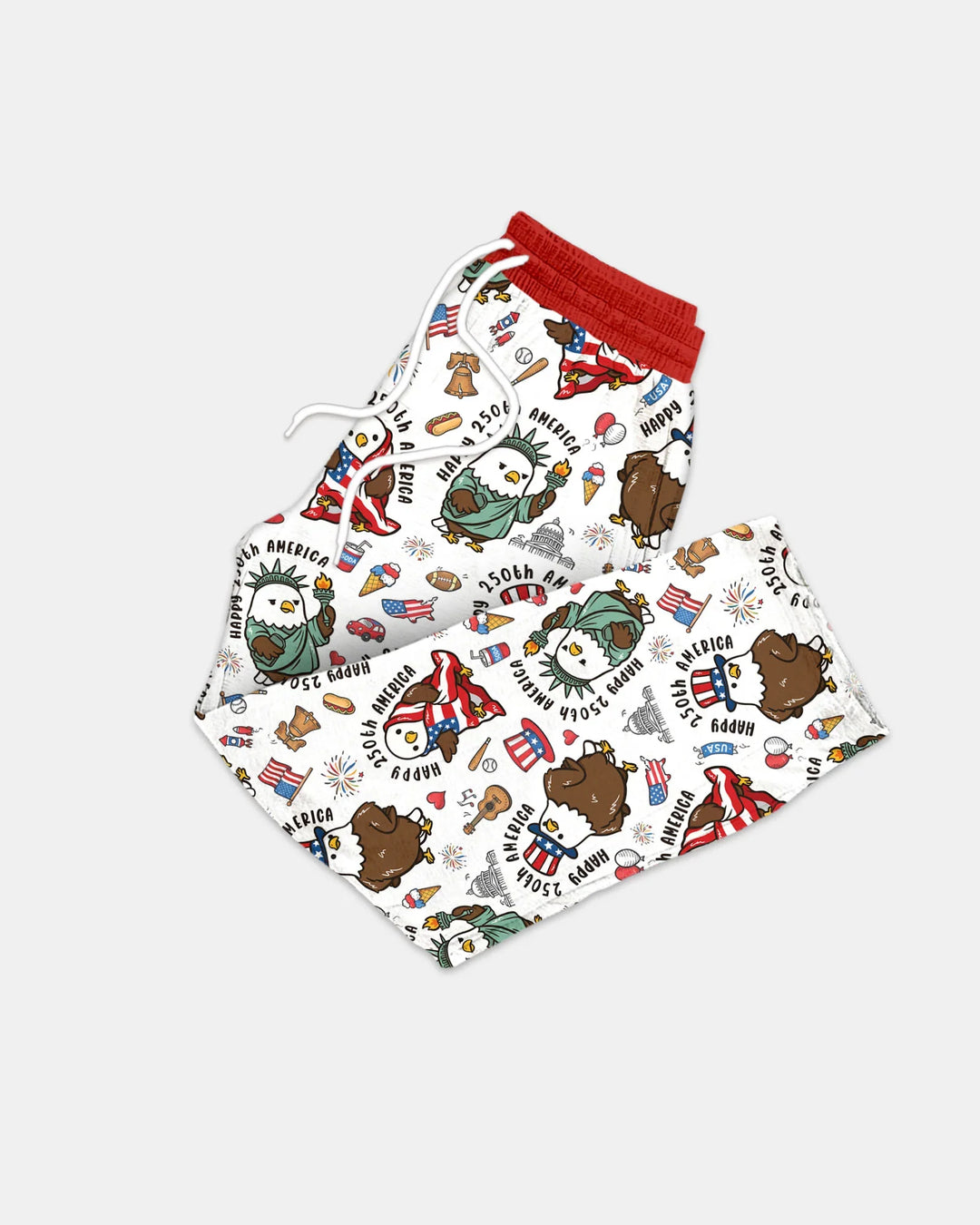 Happy 250th America Cute Patriotic Eagles Family Matching Bamboo Men's Pajama Set