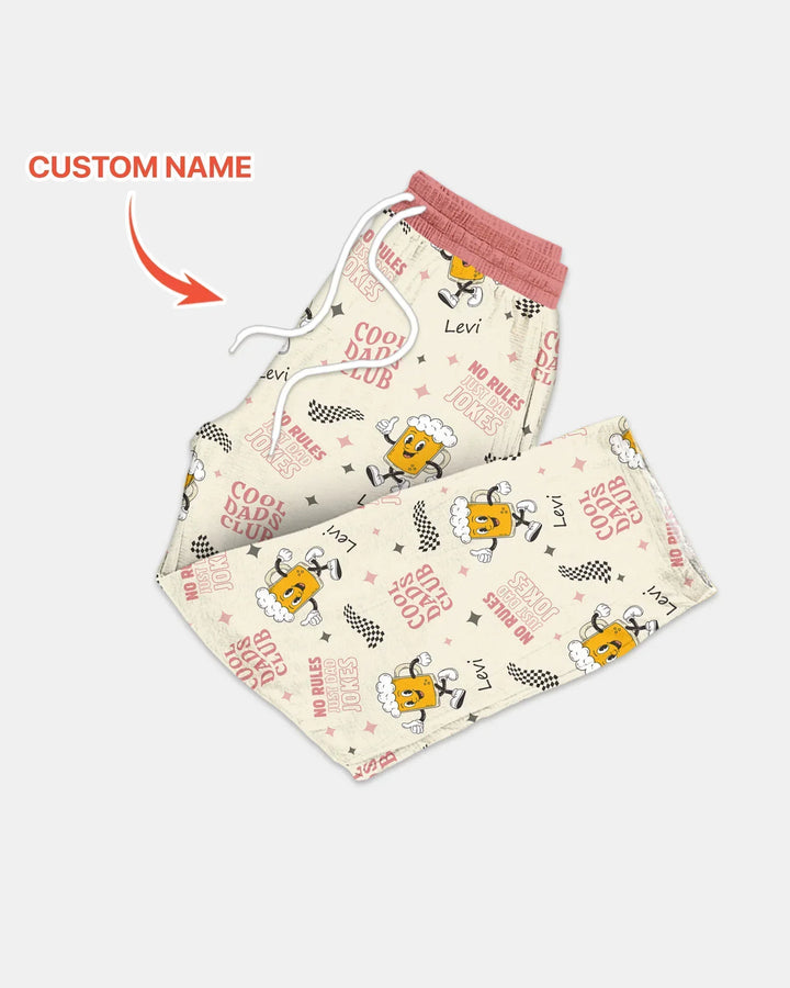 Custom Name Cool Club Daddy & Me Matching Bamboo Men's Pajama Set