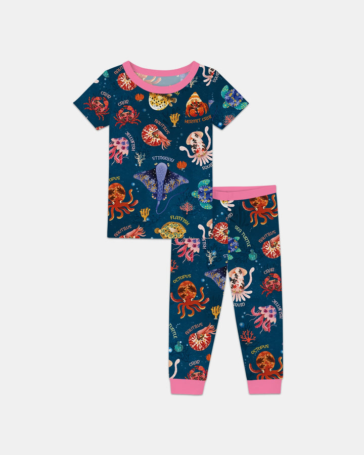 Zweiteiliges, kurzärmliges Pyjama-Set mit Marienkäfern