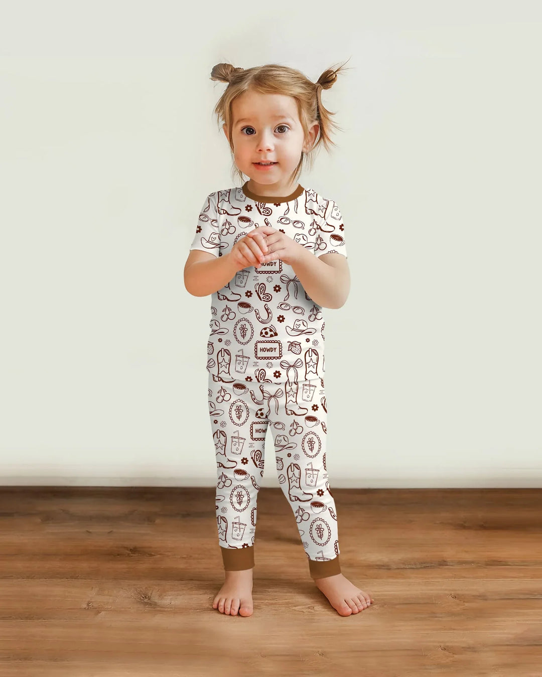 Doodle Wild West Cowgirl Bamboo Two Piece Short Sleeve Pajama Set