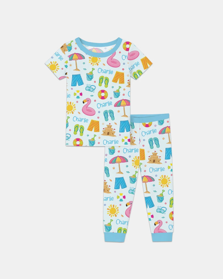 Zweiteiliges, kurzärmliges Pyjama-Set mit Marienkäfern