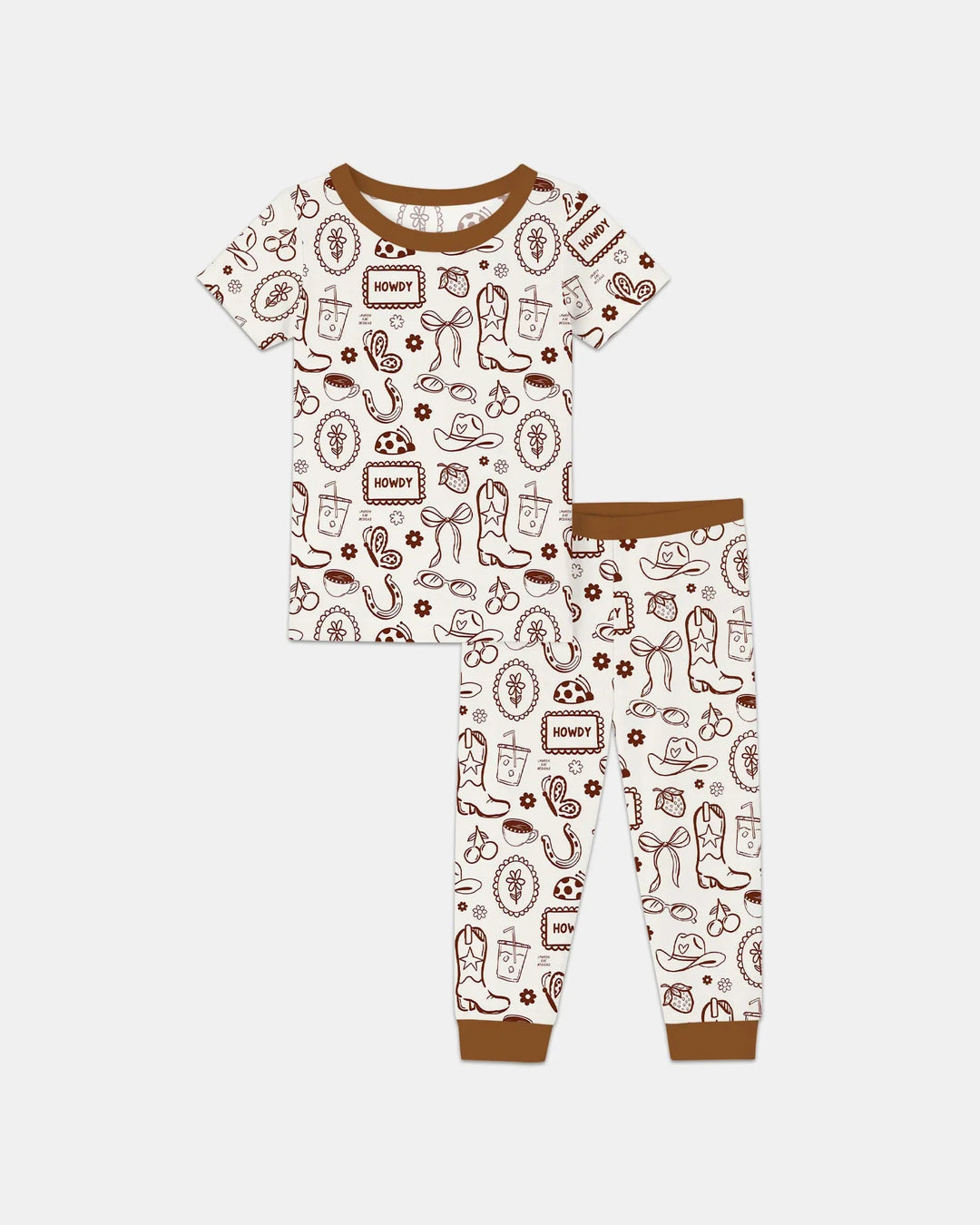 Doodle Wild West Cowgirl Bamboo Two Piece Short Sleeve Pajama Set