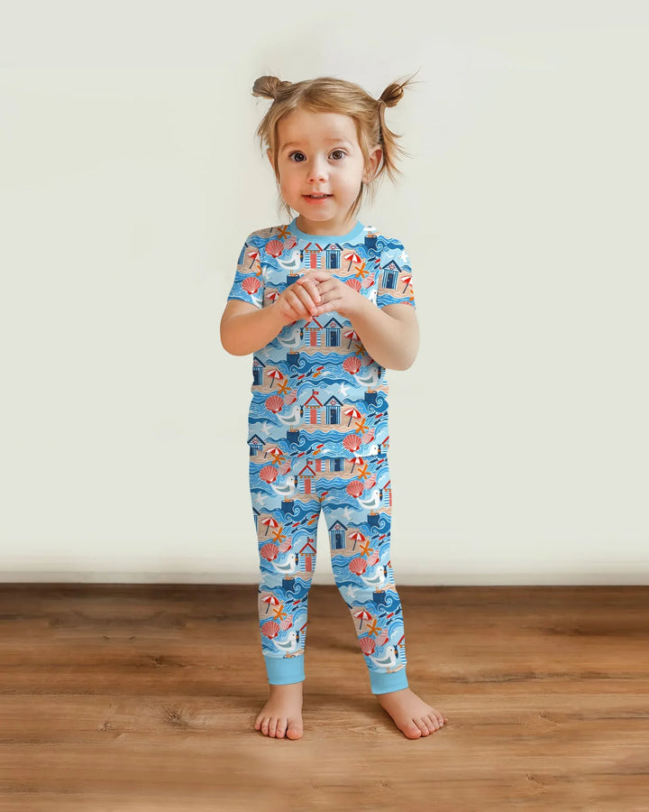Little Beach Day Bamboo Two Piece Short Sleeve Pajama Set