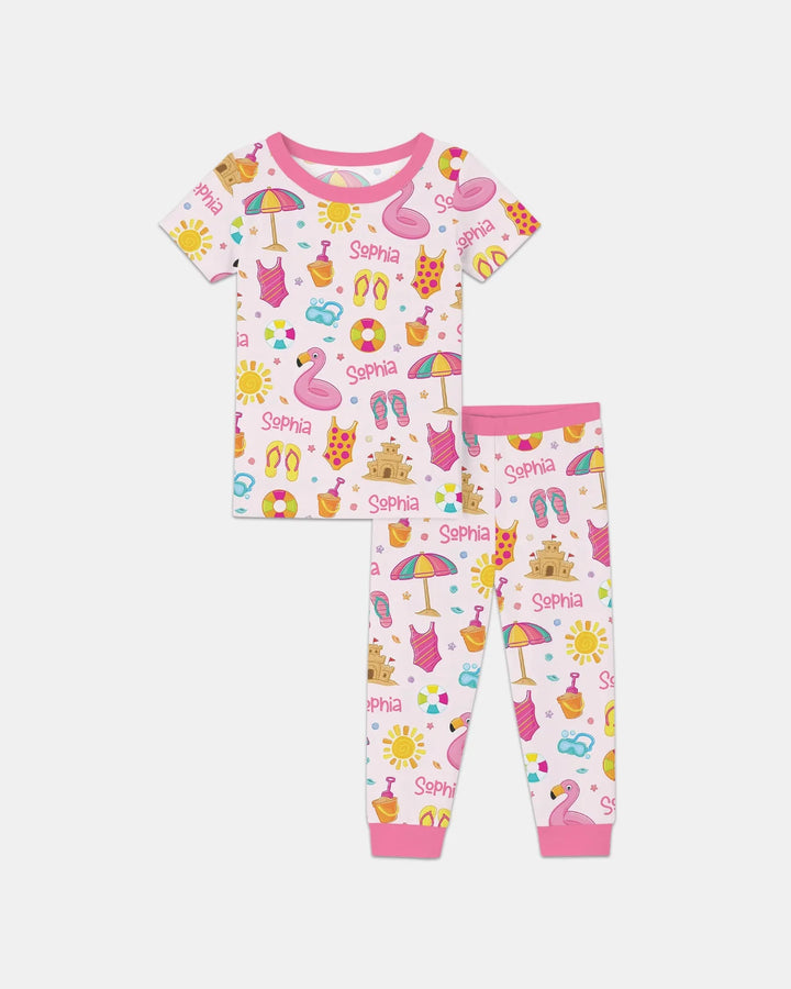 Zweiteiliges, kurzärmliges Pyjama-Set mit Marienkäfern