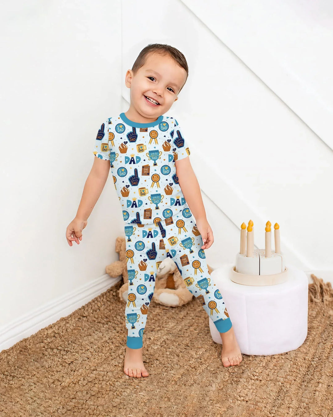 World's Best Dad Bamboo Two Piece Short Sleeve Pajama Set