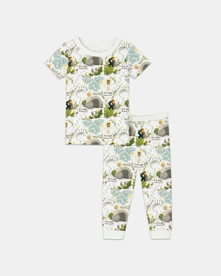 He Is Risen Two Piece Short Sleeve Shorts Pajama Set