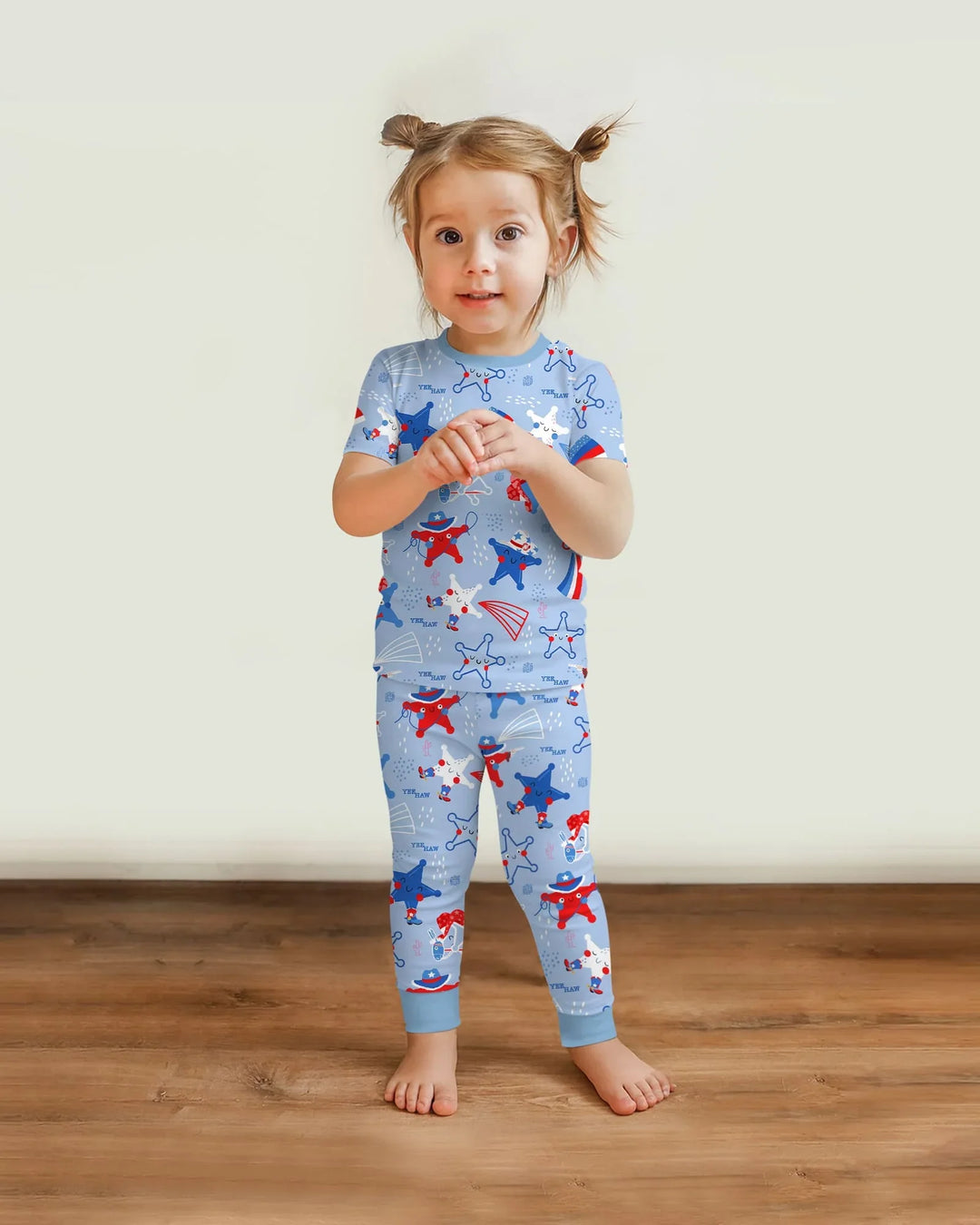 Howdy America Star Bamboo Two Piece Short Sleeve Pajama Set