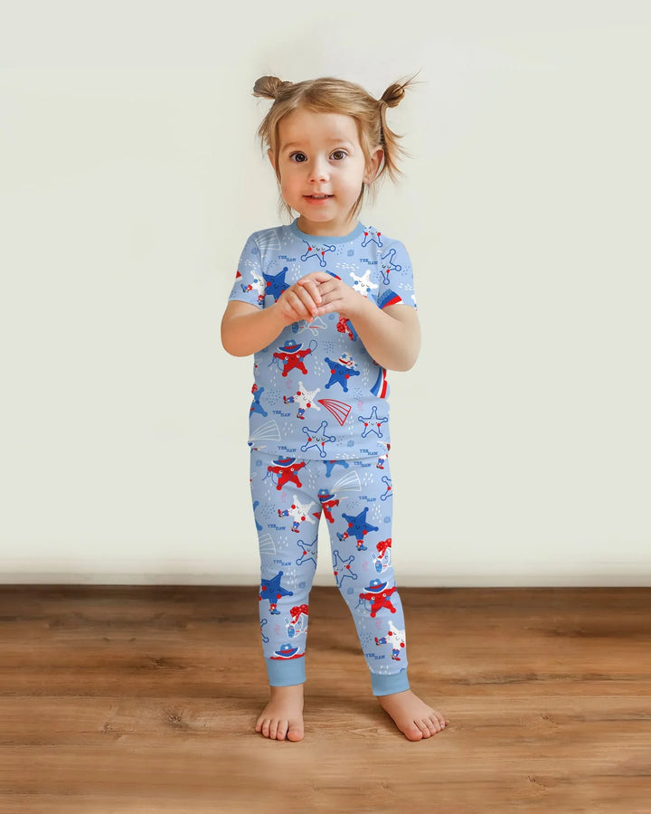 Howdy America Star Bamboo Two Piece Short Sleeve Pajama Set