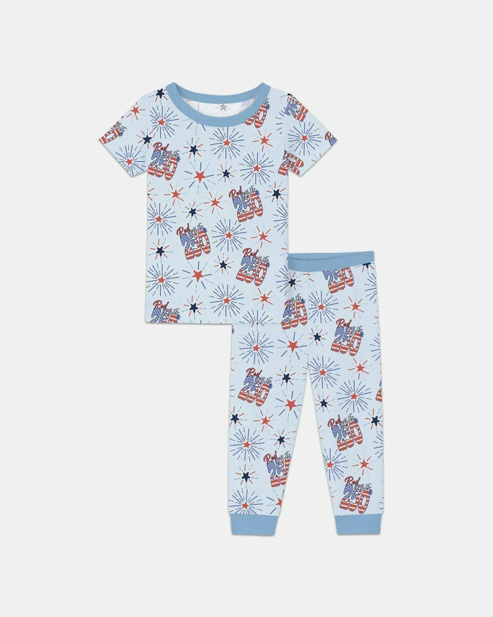 Red White and 250th Anniversary Bamboo Two Piece Short Sleeve Pajama Set