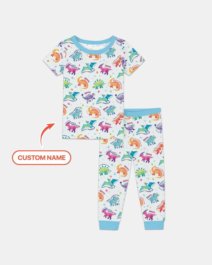 Fearfully & Wonderfully Made Custom Name Boy Bamboo Two Piece Short Sleeve Pajama Set