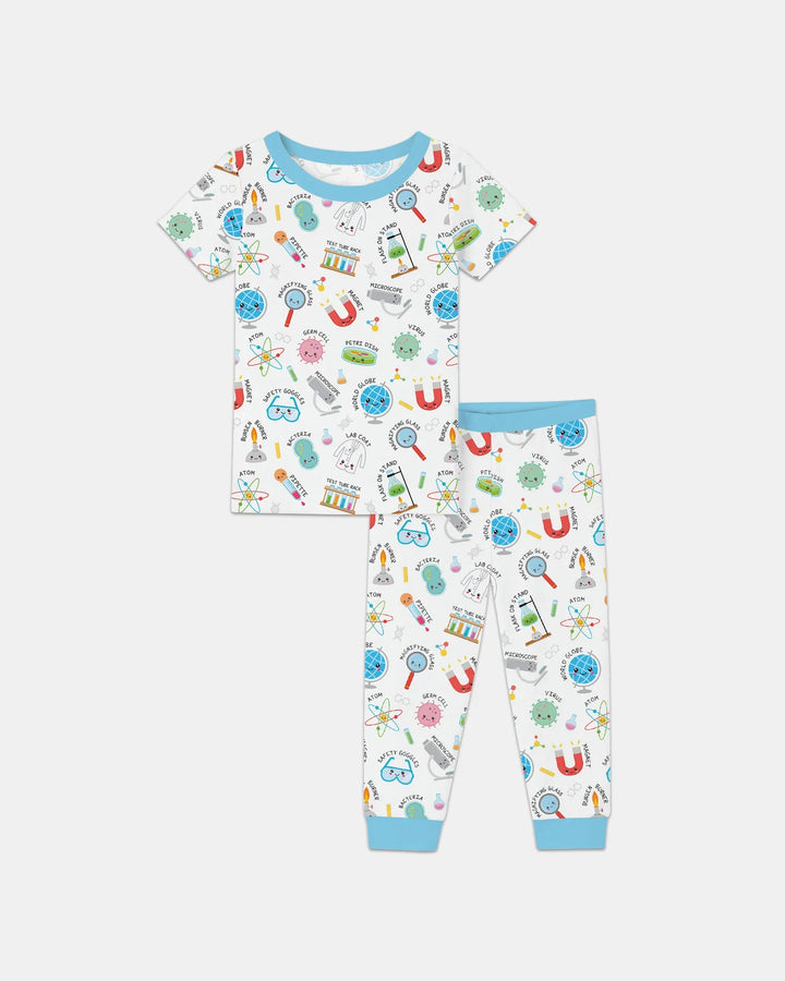 Science Fun Family Matching Bamboo Two Piece Short Sleeve Pajama Set