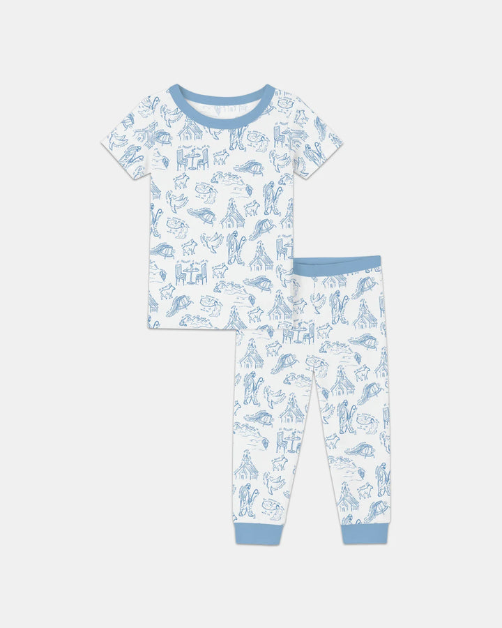 Psalm 23 Sketch Bamboo Two Piece Short Sleeve Pajama Set