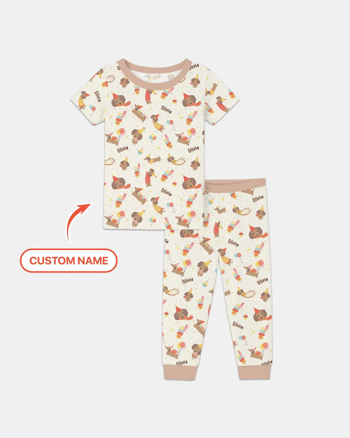 Zweiteiliges, kurzärmliges Pyjama-Set mit Marienkäfern