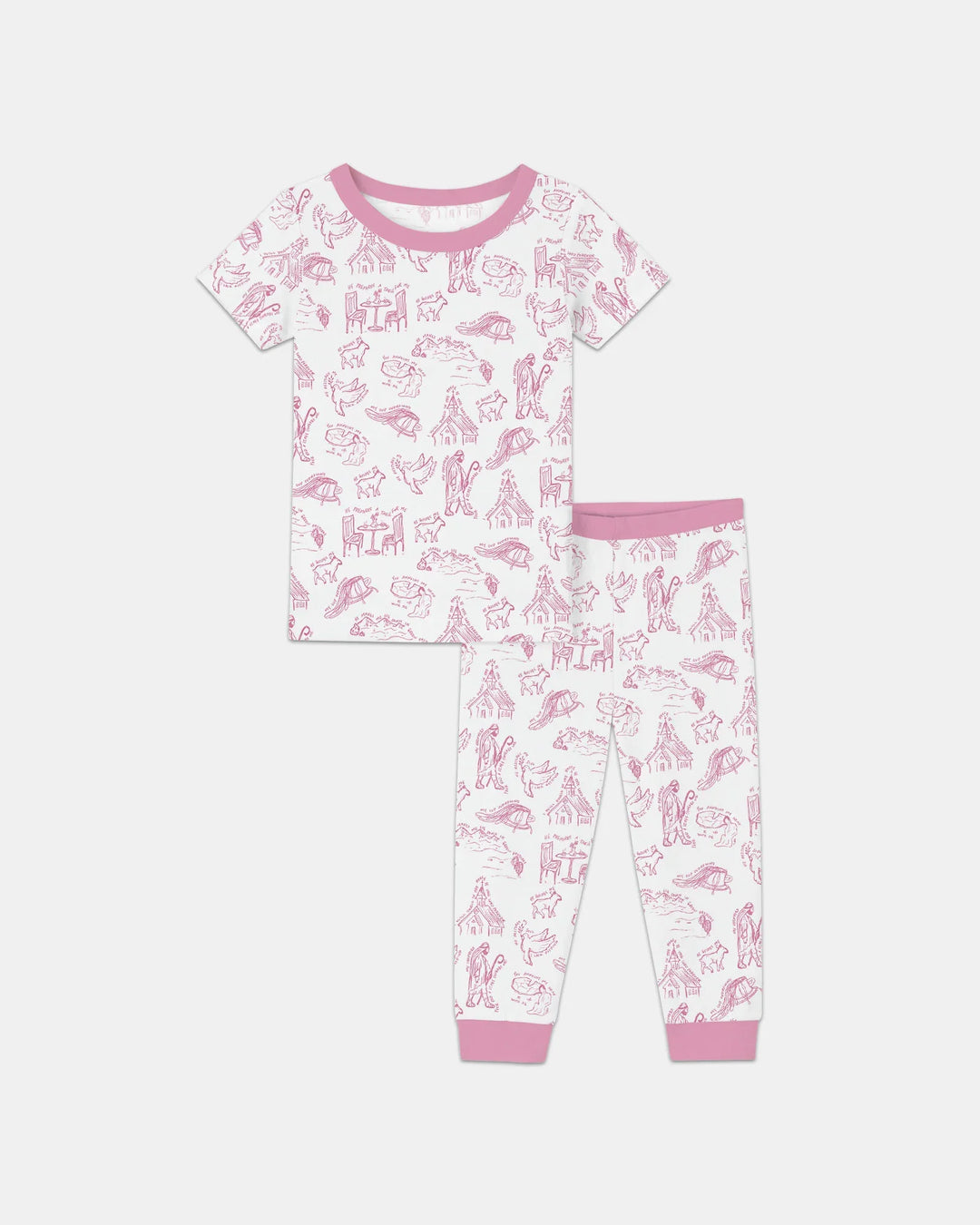 Psalm 23 Sketch Bamboo Two Piece Short Sleeve Pajama Set