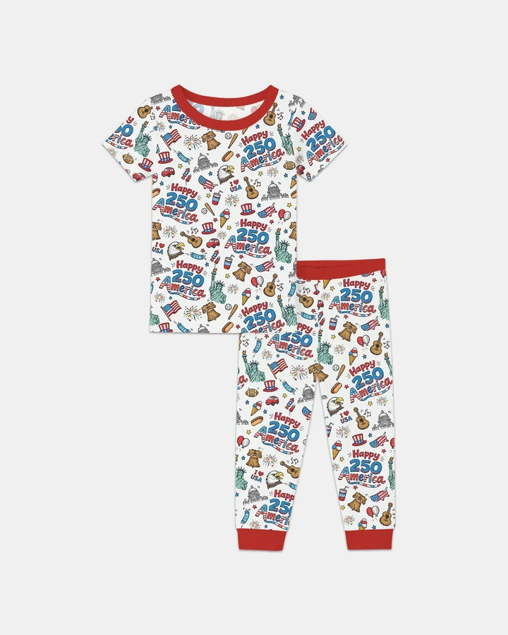 Zweiteiliges, kurzärmliges Pyjama-Set mit Marienkäfern