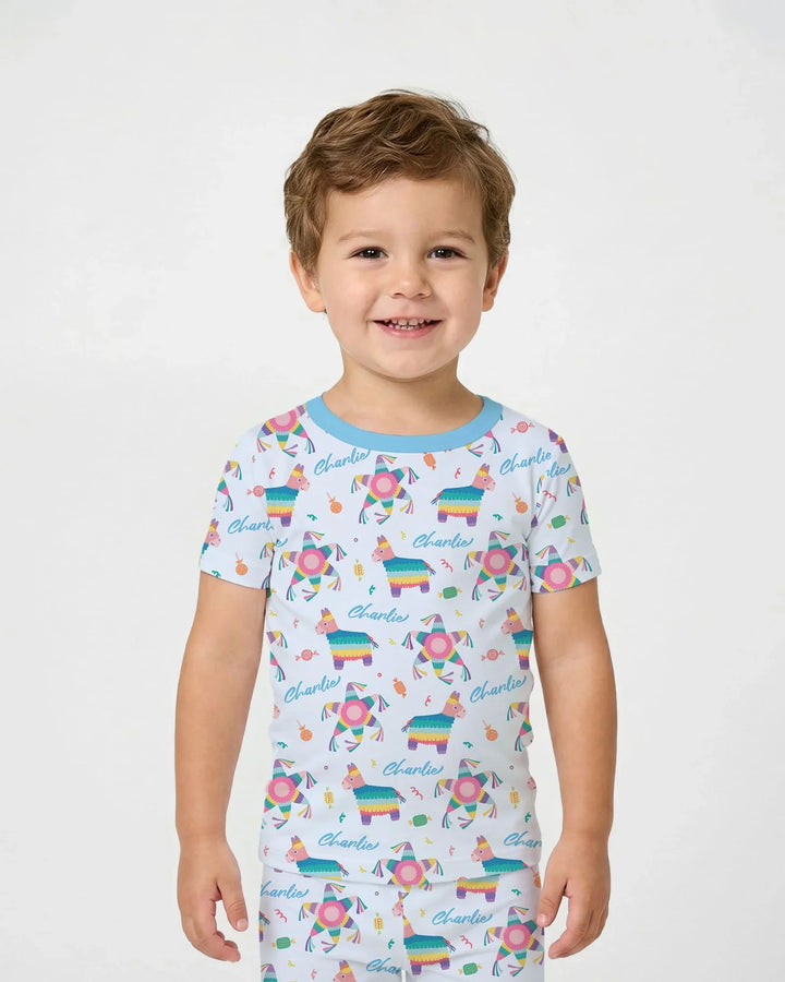 Zweiteiliges, kurzärmliges Pyjama-Set mit Marienkäfern