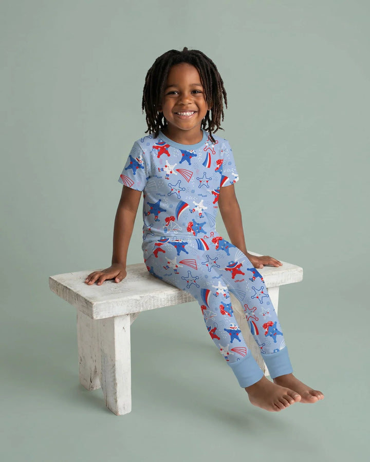 Howdy America Star Bamboo Two Piece Short Sleeve Pajama Set