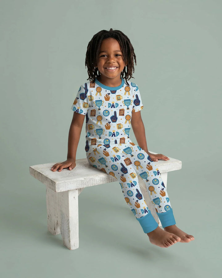 World's Best Dad Bamboo Two Piece Short Sleeve Pajama Set