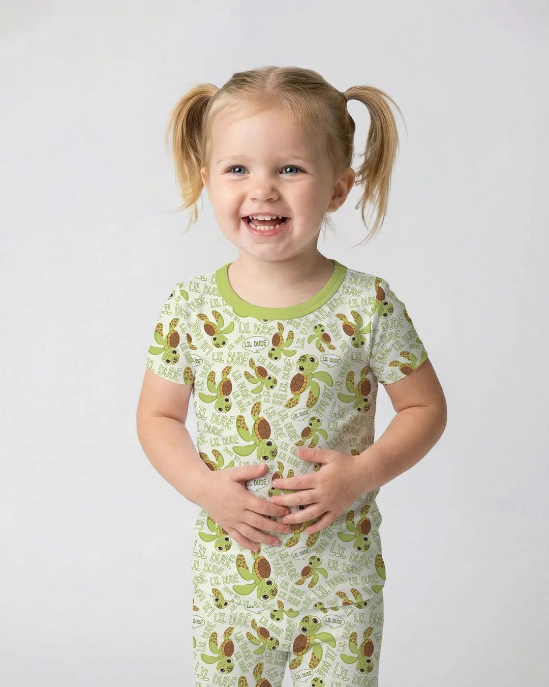 Conjunto de pijama de dos piezas de tortugas y bambú de manga corta para padre e hijo