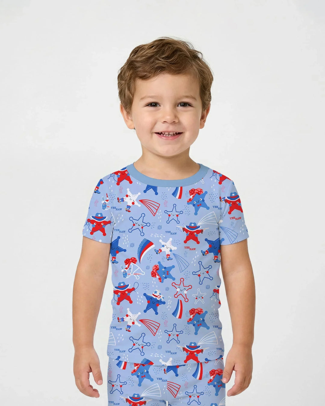 Howdy America Star Bamboo Two Piece Short Sleeve Pajama Set