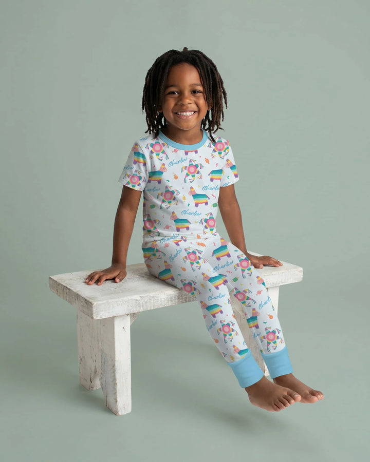 Zweiteiliges, kurzärmliges Pyjama-Set mit Marienkäfern