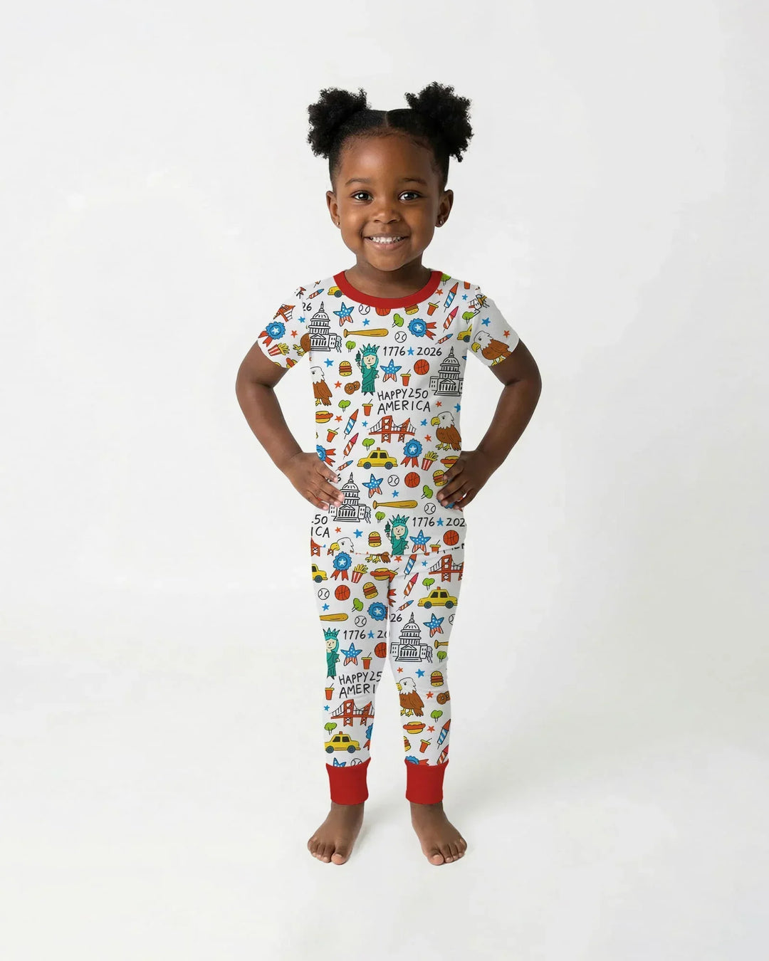 Happy 250 America 7626 Bamboo Two Piece Short Sleeve Pajama Set