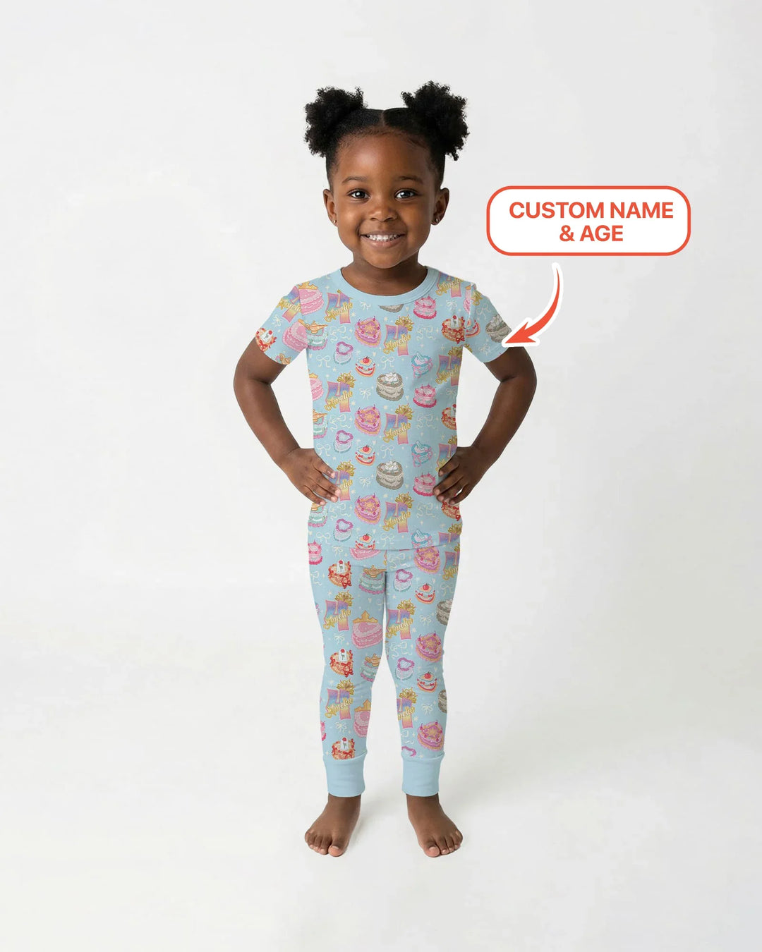 Custom Princess Baby Birthday Bamboo Two Piece Short Sleeve Pajama Set