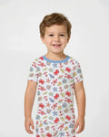 Conjunto de Pijama de Dos Piezas de Bambú a Juego para Toda la Familia "La Captura del Día" con Mangas Cortas