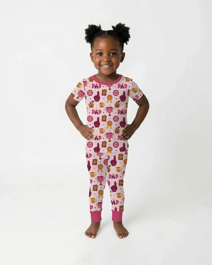 World's Best Dad Bamboo Two Piece Short Sleeve Pajama Set